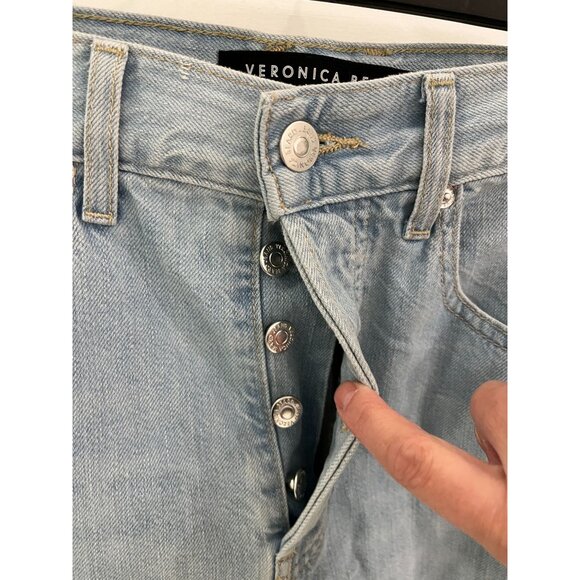 NWT Veronica Beard Taylor Relaxed Wide Leg High Rise Jean in Aire Size 27 - Picture 3 of 10